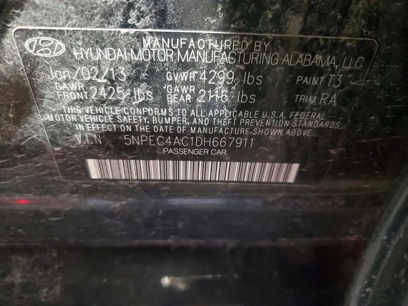 2013 HYUNDAI SONATA LIMITED  