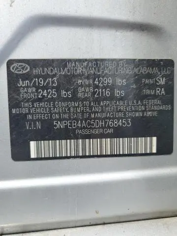 2013 HYUNDAI SONATA GLS  