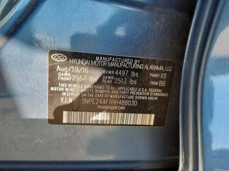 2017 HYUNDAI SONATA SE  