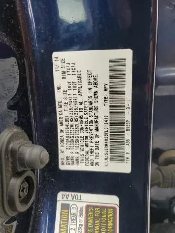 2015 HONDA CR-V EX  