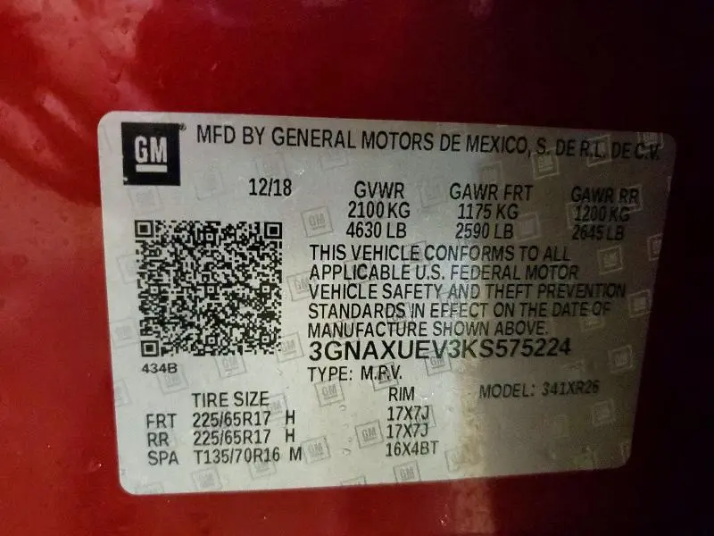 2019 CHEVROLET EQUINOX LT  