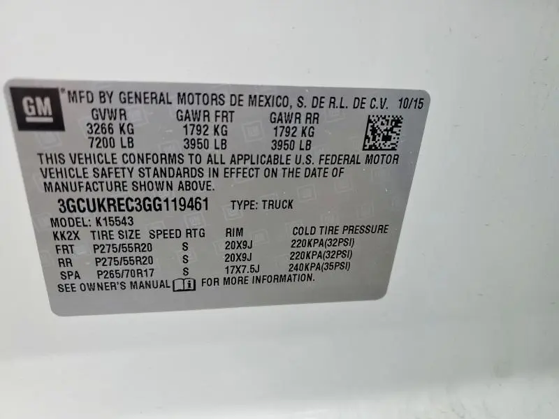 2016 CHEVROLET SILVERADO K1500 LT  