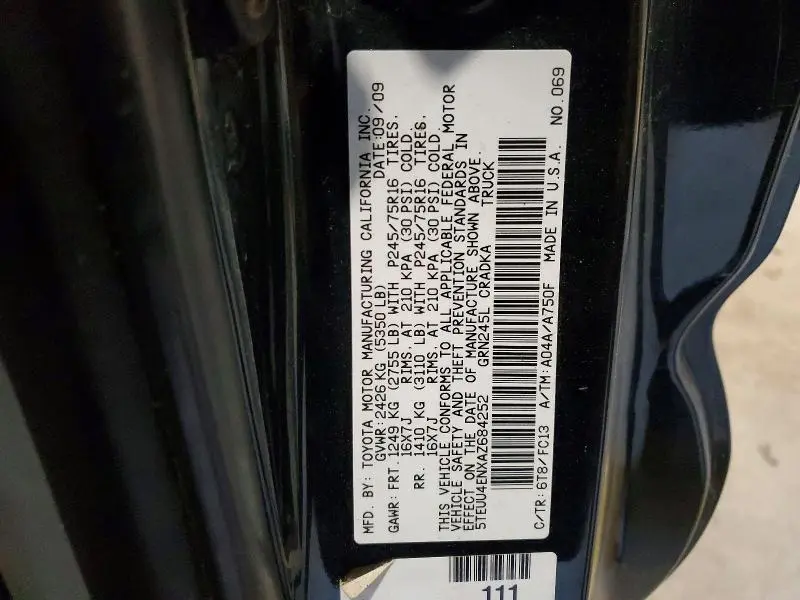 2010 TOYOTA TACOMA ACCESS CAB  