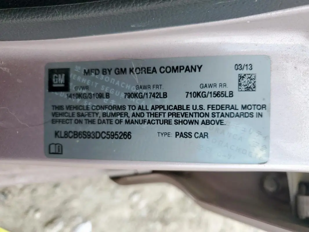 2013 CHEVROLET SPARK