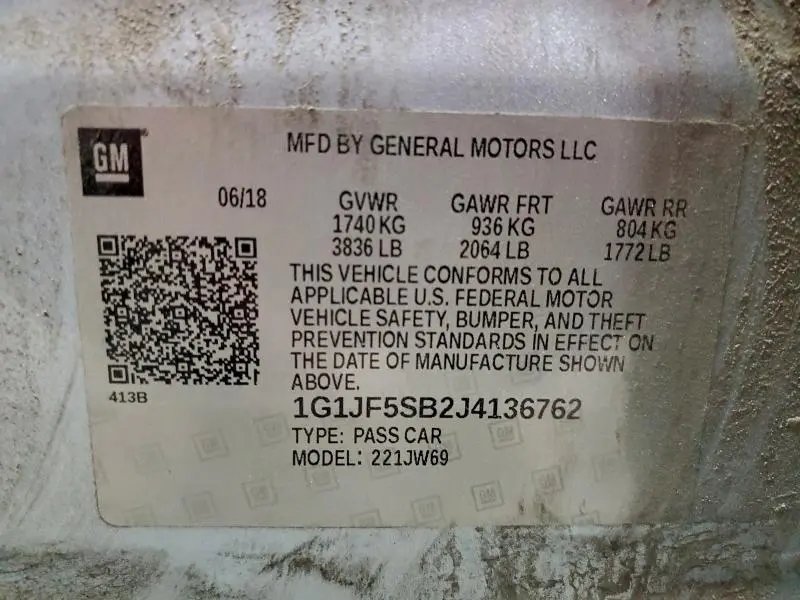 2018 CHEVROLET SONIC PREMIER  