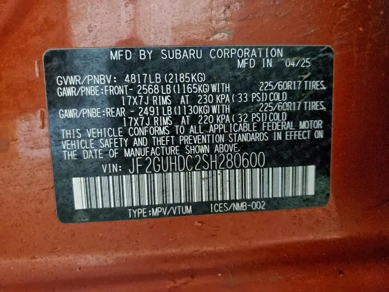 2025 SUBARU CROSSTREK PREMIUM  