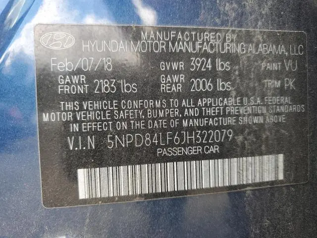 2018 HYUNDAI ELANTRA SEL  