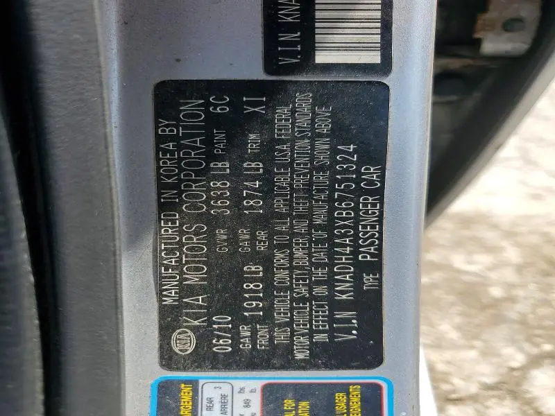2011 KIA RIO BASE  