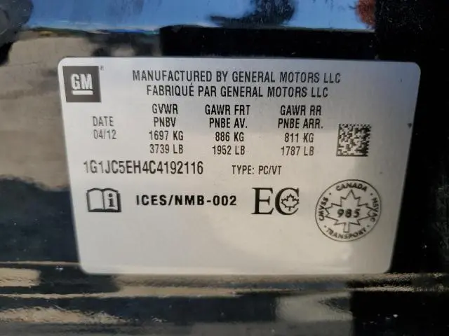 2012 CHEVROLET SONIC LT  