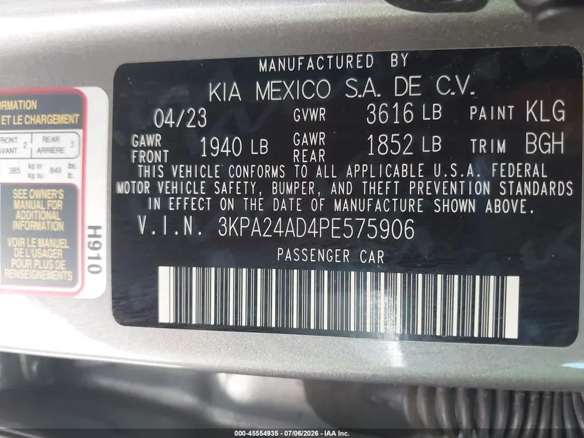 2023 KIA RIO S