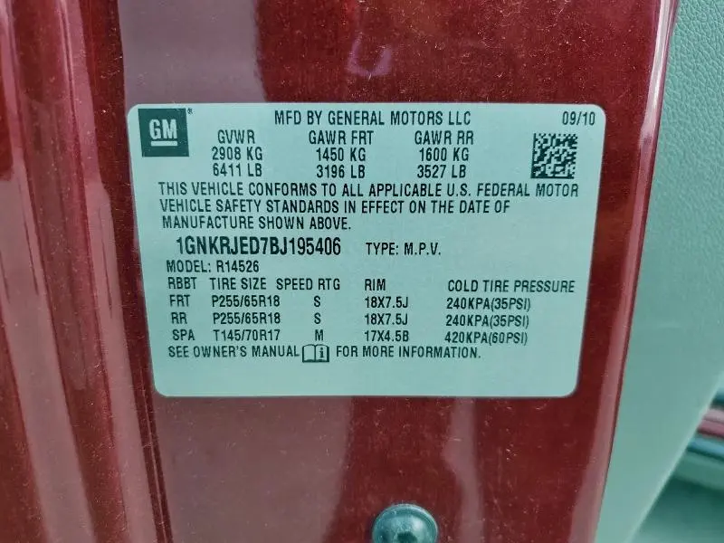 2011 CHEVROLET TRAVERSE LT  