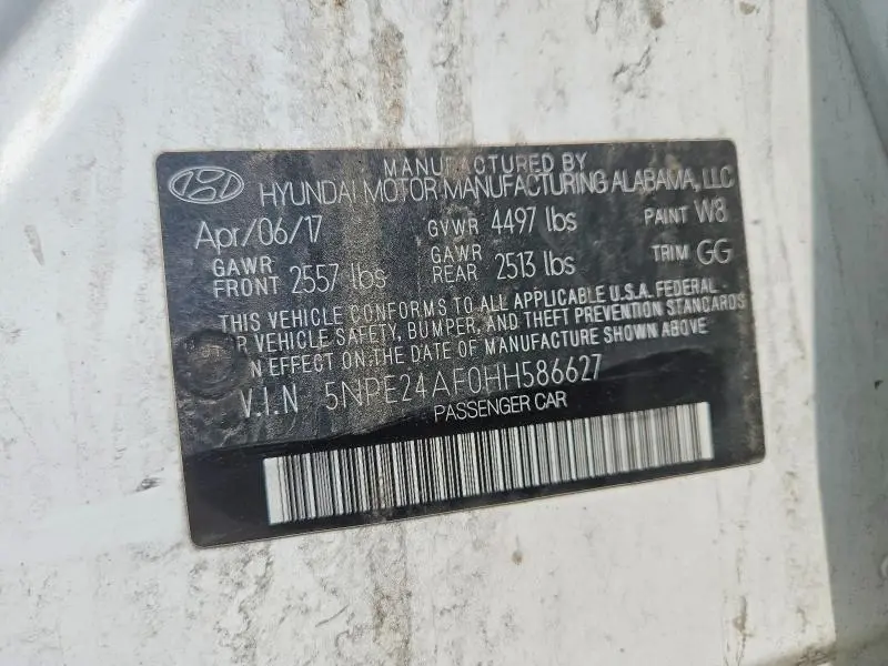 2017 HYUNDAI SONATA SE  