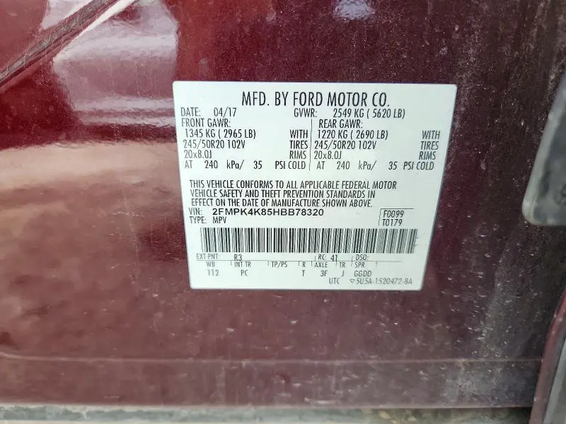 2017 FORD EDGE TITANIUM  