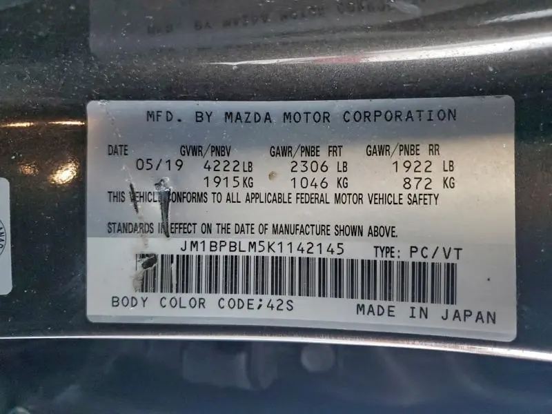 2019 MAZDA 3 PREFERRED PLUS  