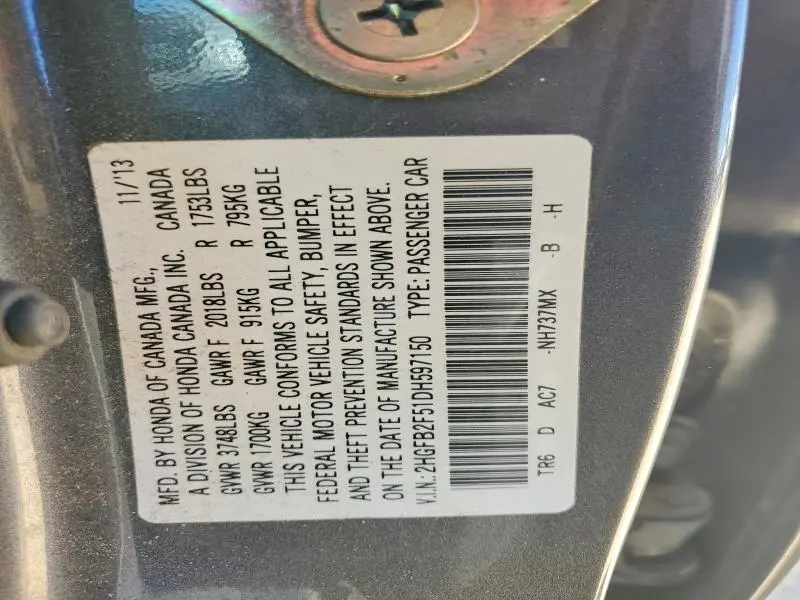 2013 HONDA CIVIC LX  