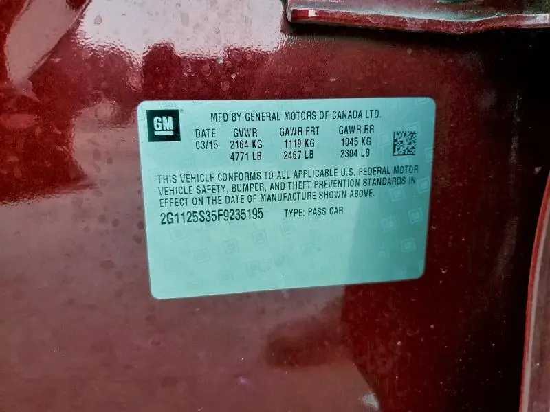 2015 CHEVROLET IMPALA LT  