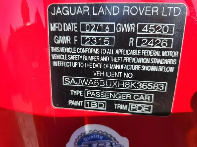 2017 JAGUAR F-TYPE S  