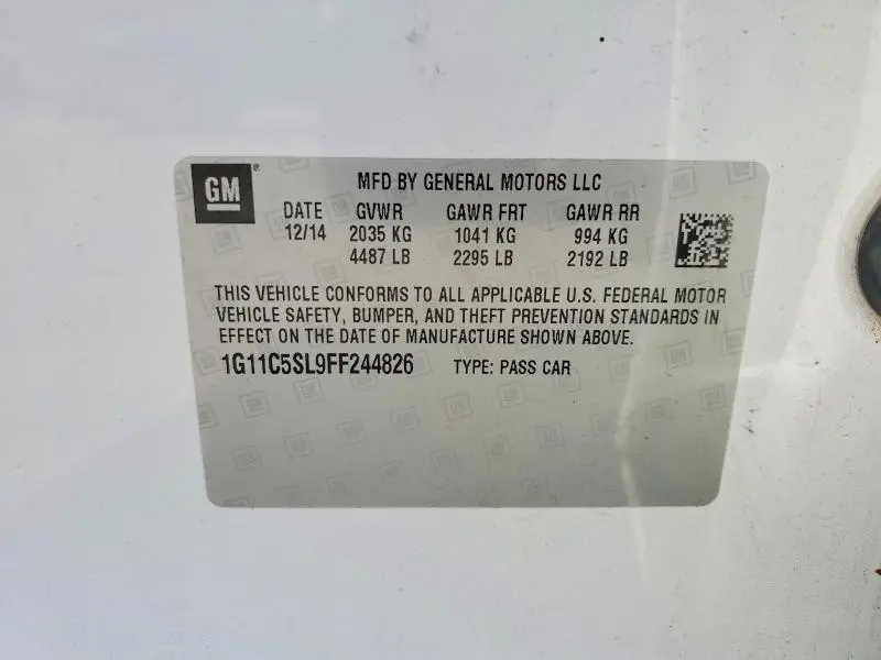 2015 CHEVROLET MALIBU 1LT  