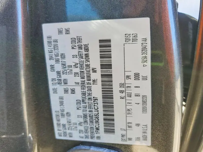 2020 FORD ESCAPE SE  