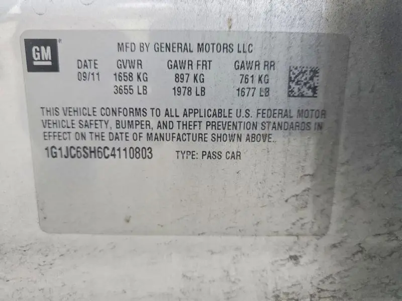 2012 CHEVROLET SONIC LT  