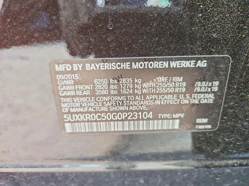 2016 BMW X5 XDRIVE35I  