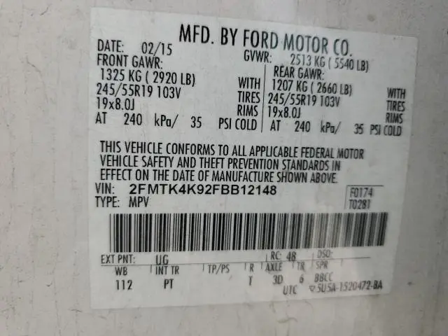 2015 FORD EDGE TITANIUM  