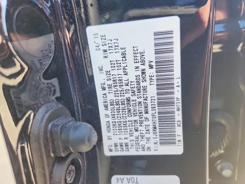 2015 HONDA CR-V EXL  