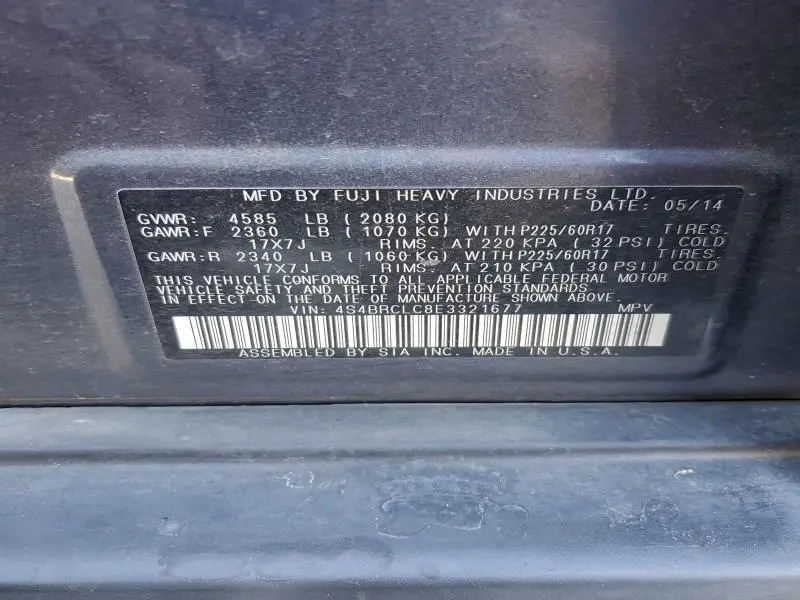 2014 SUBARU OUTBACK 2.5I LIMITED  