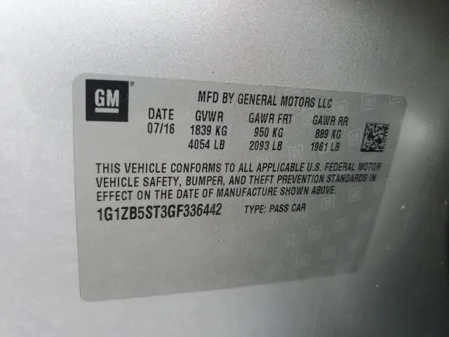 2016 CHEVROLET MALIBU LS  