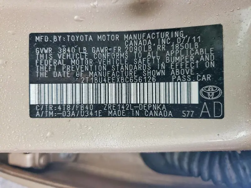 2011 TOYOTA COROLLA LE  
