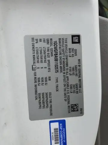 2011 CHEVROLET EXPRESS G2500   