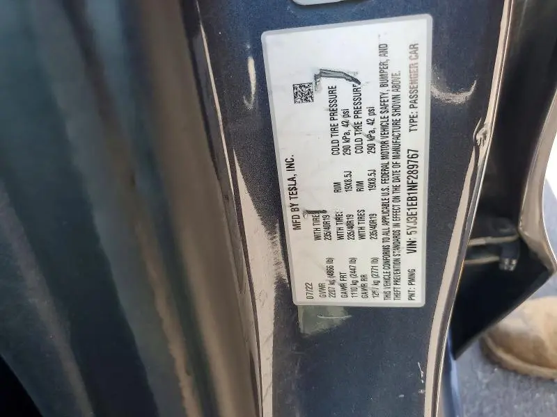 2022 TESLA MODEL 3   