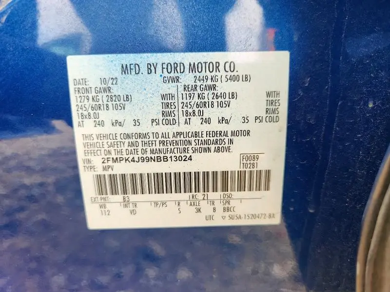 2022 FORD EDGE SEL  