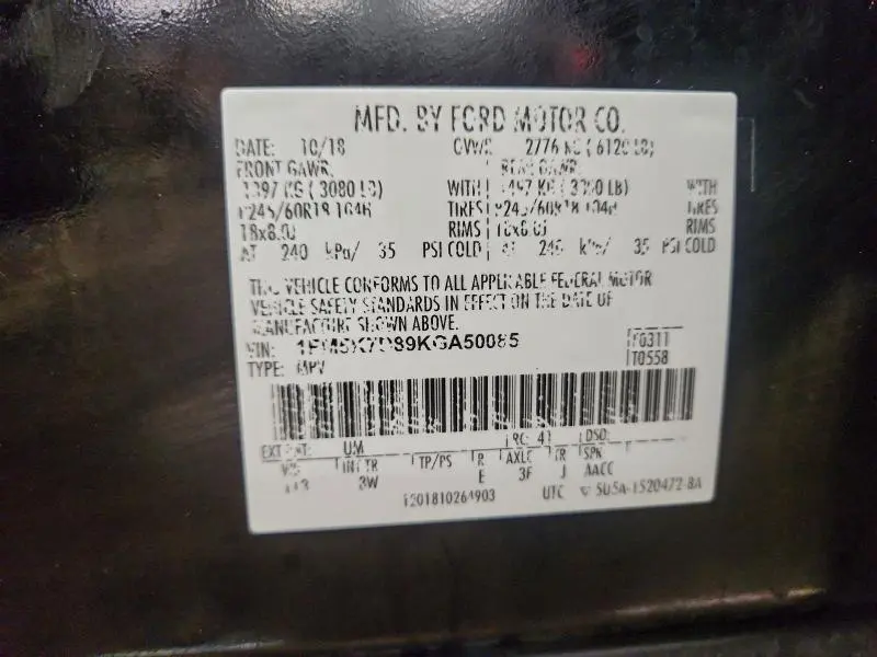 2019 FORD EXPLORER XLT  