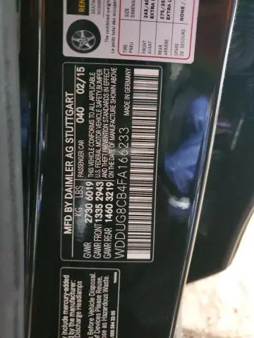 2015 MERCEDES-BENZ S 550  