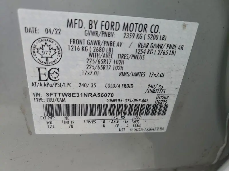 2022 FORD MAVERICK XL  