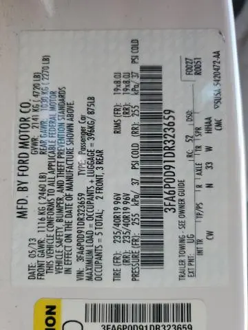 2013 FORD FUSION TITANIUM  