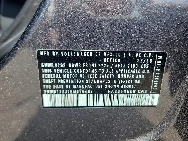2016 VOLKSWAGEN JETTA SPORT  