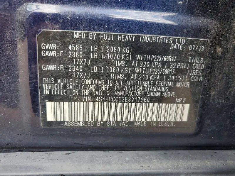 2014 SUBARU OUTBACK 2.5I PREMIUM  