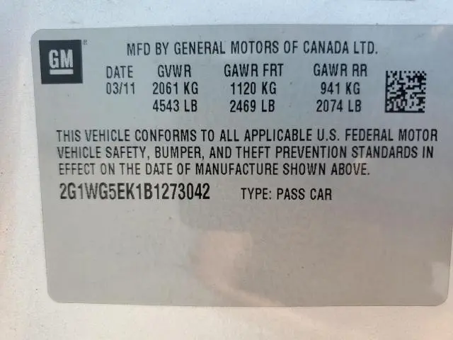 2011 CHEVROLET IMPALA LT  
