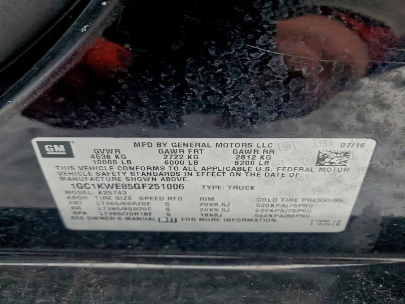 2016 CHEVROLET SILVERADO K2500 HEAVY DUTY LTZ  