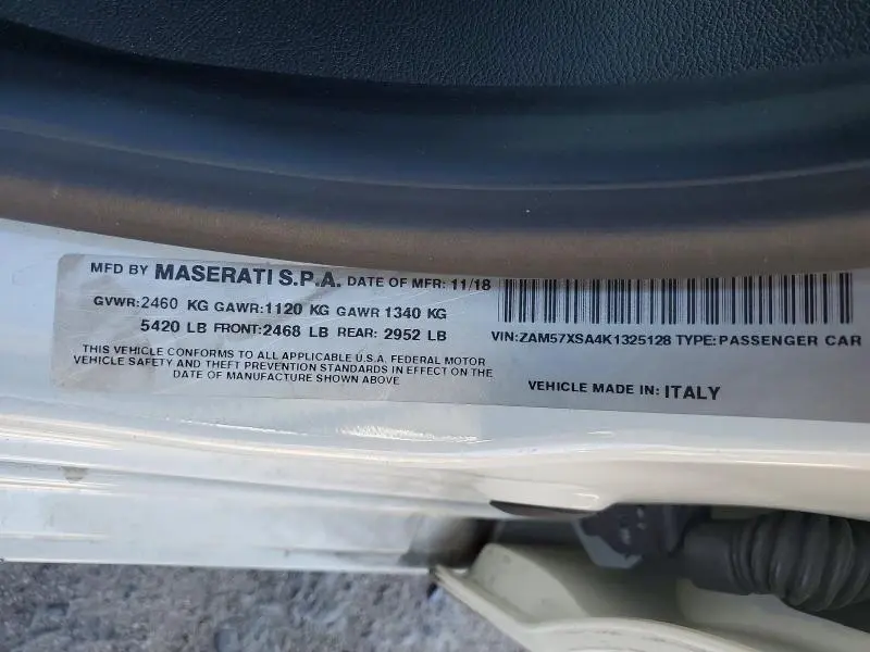 2019 MASERATI GHIBLI   