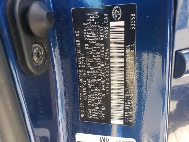 2011 TOYOTA CAMRY BASE  