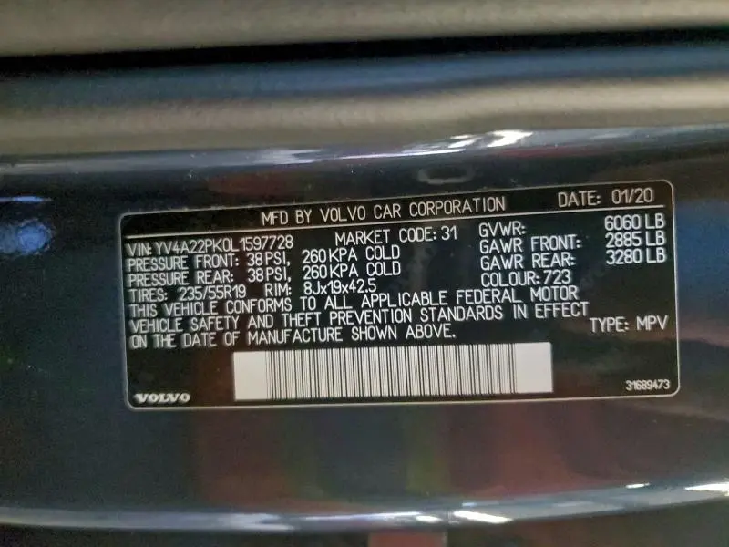 2020 VOLVO XC90 T6 MOMENTUM  