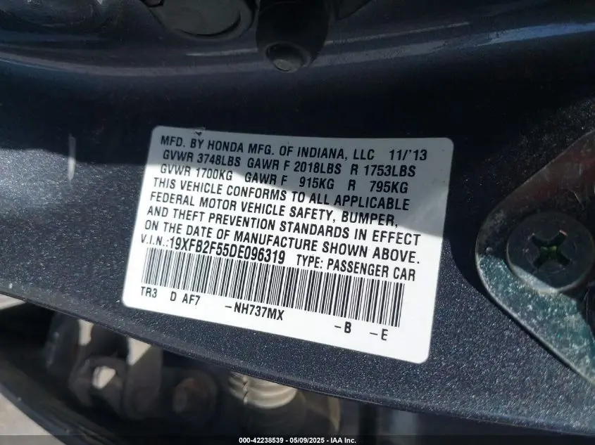 2013 HONDA CIVIC LX