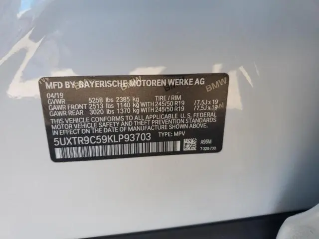 2019 BMW X3 XDRIVE30I  