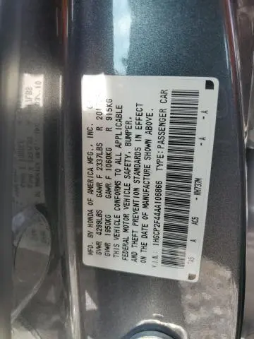 2010 HONDA ACCORD LXP  