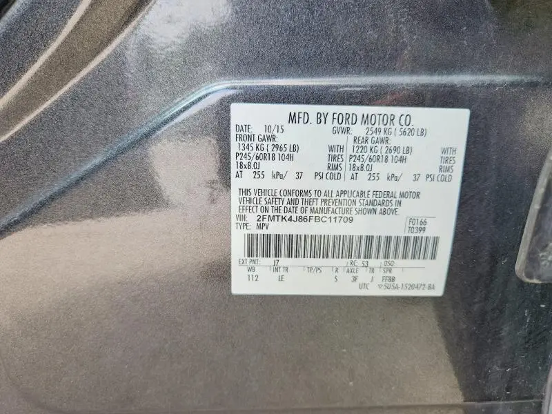 2015 FORD EDGE SEL  