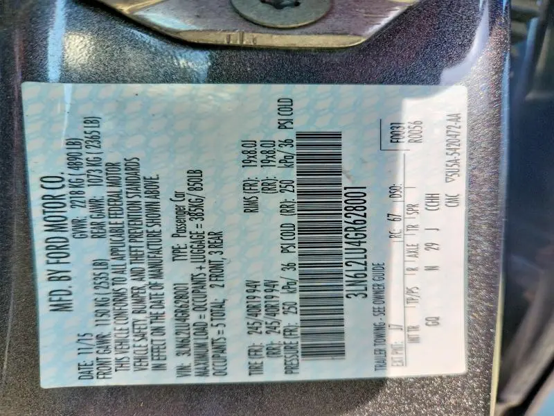 2016 LINCOLN MKZ HYBRID  