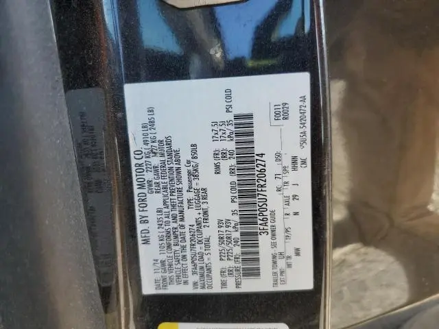 2015 FORD FUSION TITANIUM PHEV  